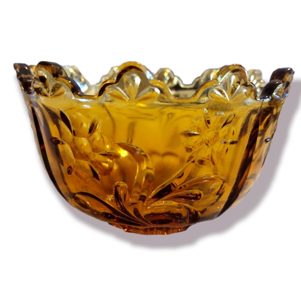 Amber glass dish
